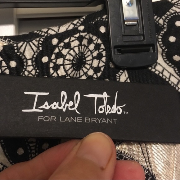 Isabel Toledo Gold Foil with Black Design Skirt - Picture 7 of 8